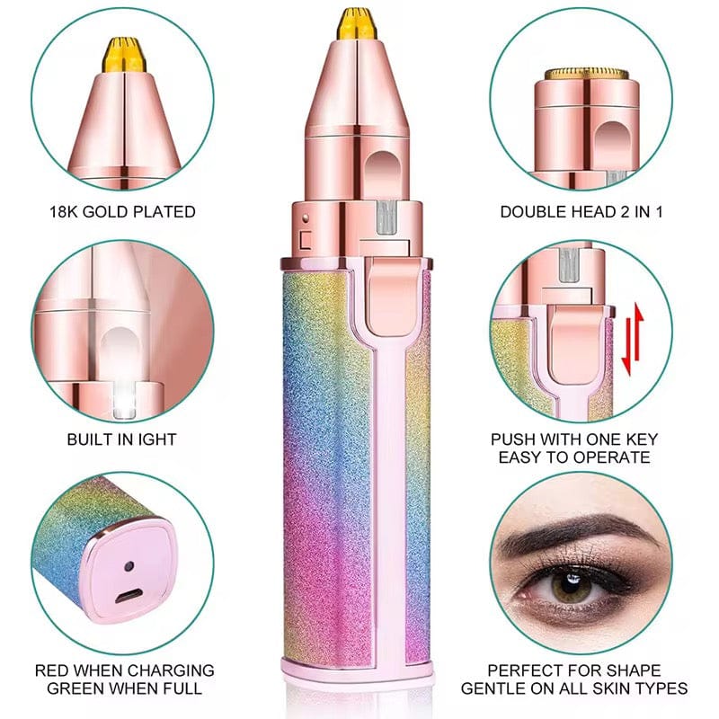 Flawless 2-in-1 Hair Remover – Rechargeable Facial Shaver & Eyebrow Trimmer